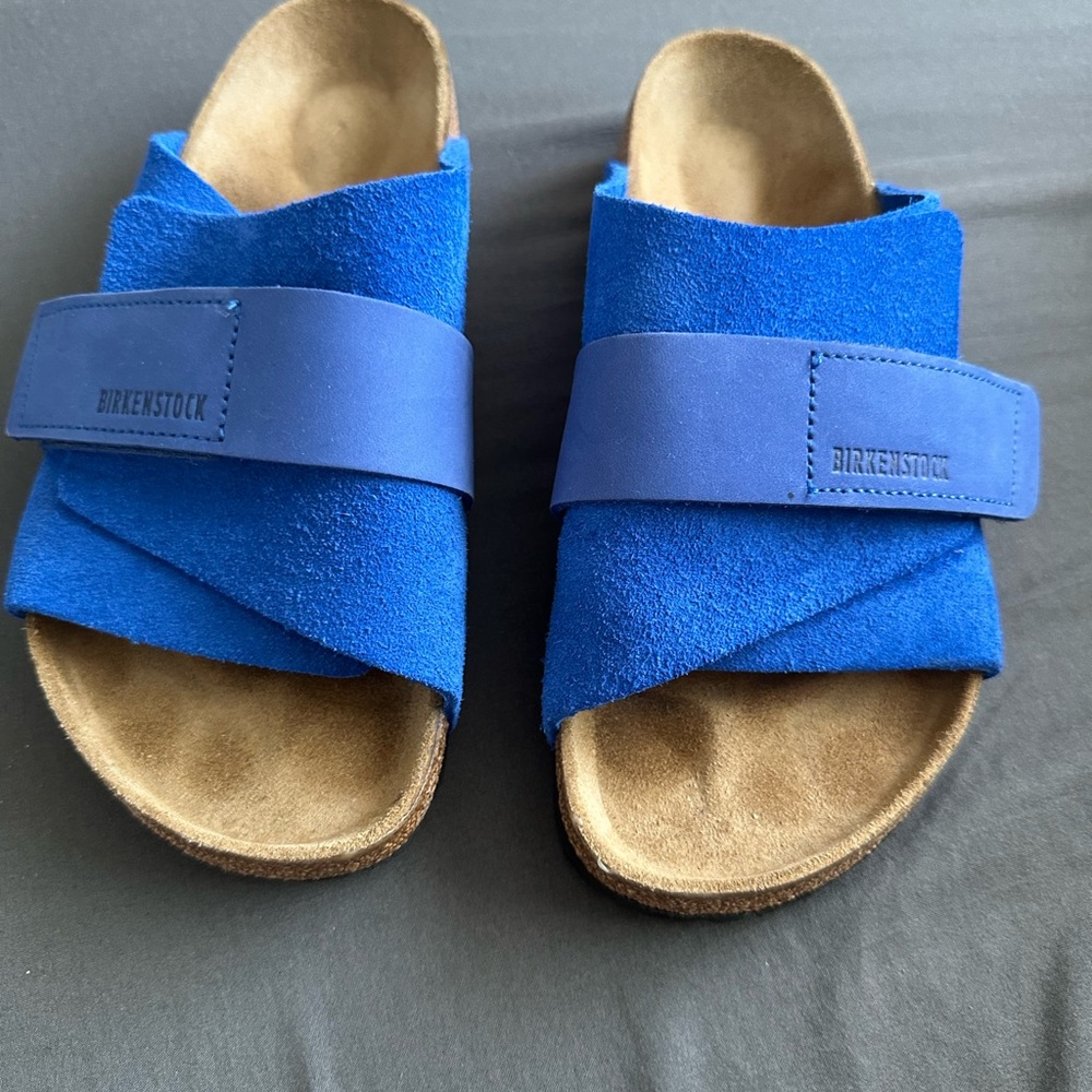 Birkenstock Royal Blue Suede Slides